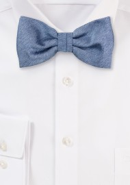 Steel Blue Matte Woven Bow Tie