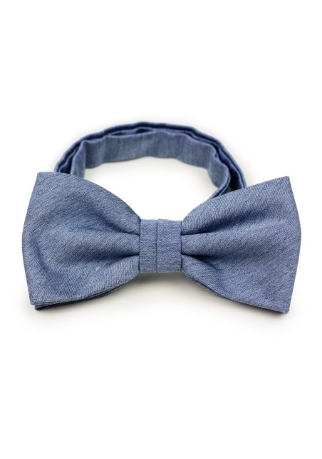 Steel Blue Matte Woven Bow Tie