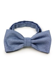 Steel Blue Matte Woven Bow Tie