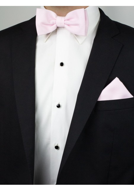Linen Textured Bow Tie in Blush Styled