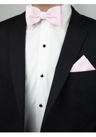 Linen Textured Bow Tie in Blush Styled