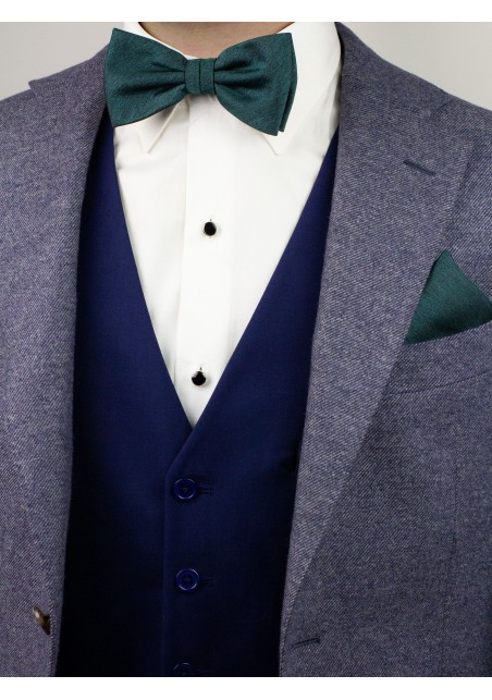 Woolen Bow Tie in Gem Green Styled