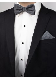 Woolen Charcoal Bow Tie Styled