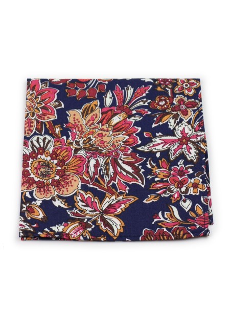 floral pocket square in bright colors