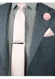 blush necktie hanky and lapel pin