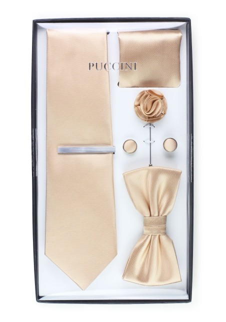 formal gift set for men in golden champagne