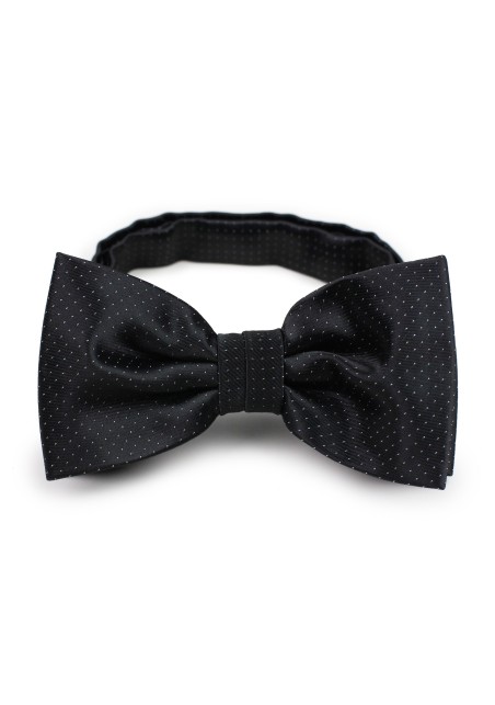 black bow tie with silver pin dots