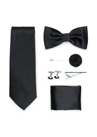 jet black menswear accessory set