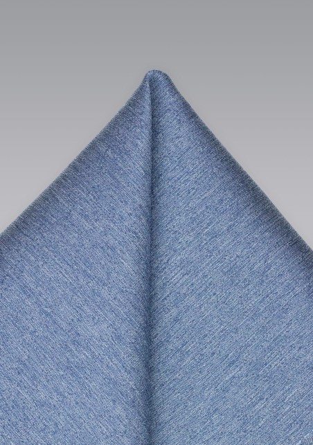 Linen Textured Hanky in Steel Blue