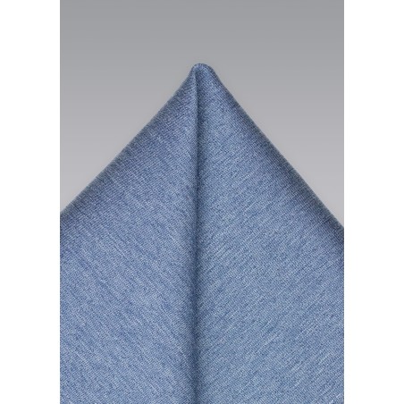 Linen Textured Hanky in Steel Blue