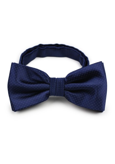 navy pre-tied bow tie with pin dots