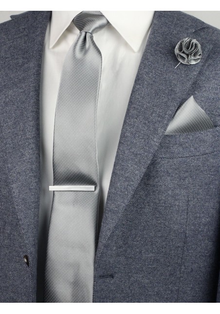 pin dot necktie in silver