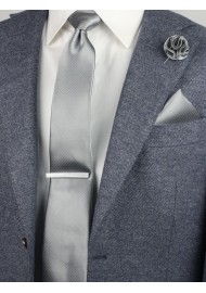 pin dot necktie in silver