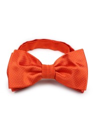 tangerine hued pin dot bow tie