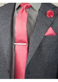 coral slim cut tie