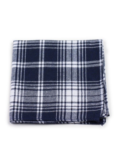 tartan check hanky in navy and white