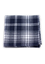 tartan check hanky in navy and white
