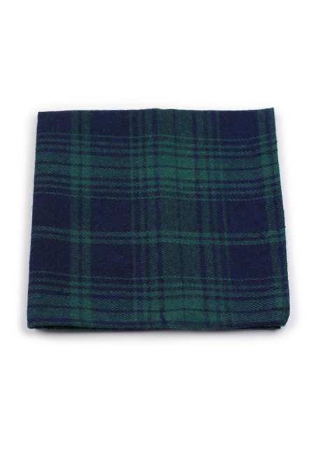 tartan plaid hanky in green and navy