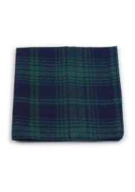 tartan plaid hanky in green and navy