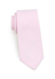skinny summer tie in cotton in bridal pink
