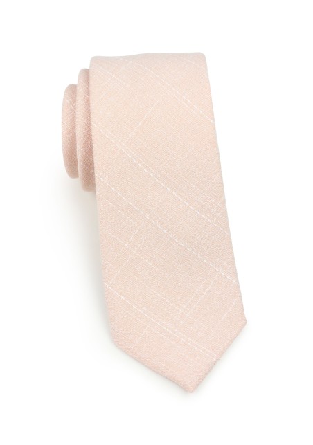 skinny necktie in peach in cotton