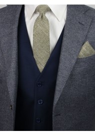 casual skinny cotton tie in moss green