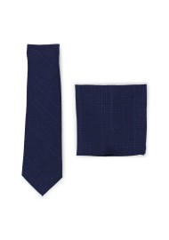 skinny cotton tie set in dark navy blue