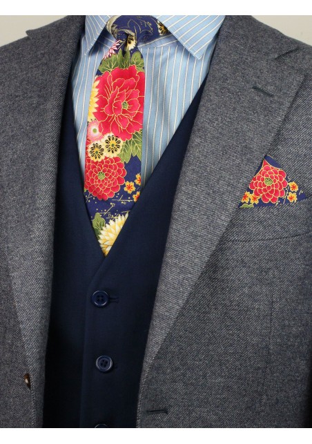 style tips for colorful skinny floral neckties