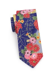 summer floral designer tie in casual printed cotton with metallic golds