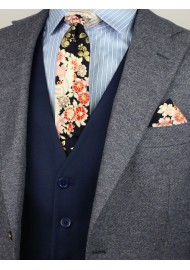 style tips for vintage Japanese floral ties