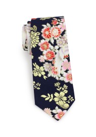skinny necktie in Japanese design print