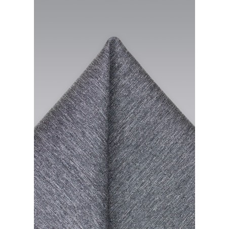 Charcoal Woven Wool Pocket Square