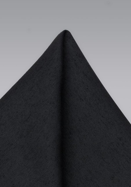 Classic Black Woolen Pocket Square