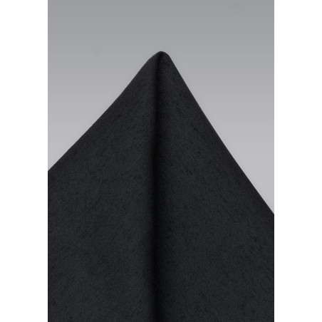 Classic Black Woolen Pocket Square