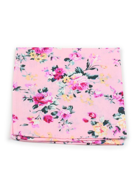 pocket square in pink with floral print