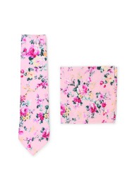 pink cotton floral tie for weddings