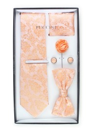 6-piece menswear set in peach paisley