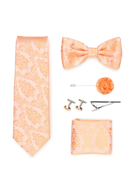 Wedding groomsmen gift set in peach paisley