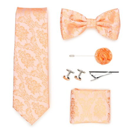 Wedding groomsmen gift set in peach paisley