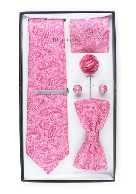 6-piece menswear set in geranium paisley