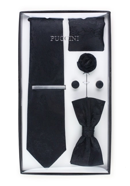 6-piece menswear set in black paisley