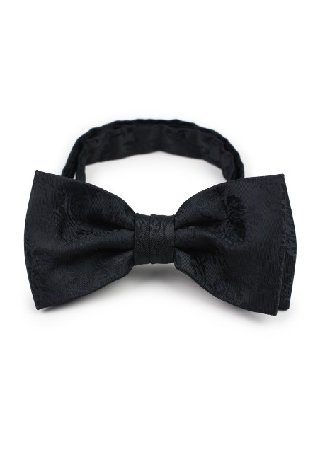 Black paisley pre-tied bow tie