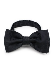 Black paisley pre-tied bow tie