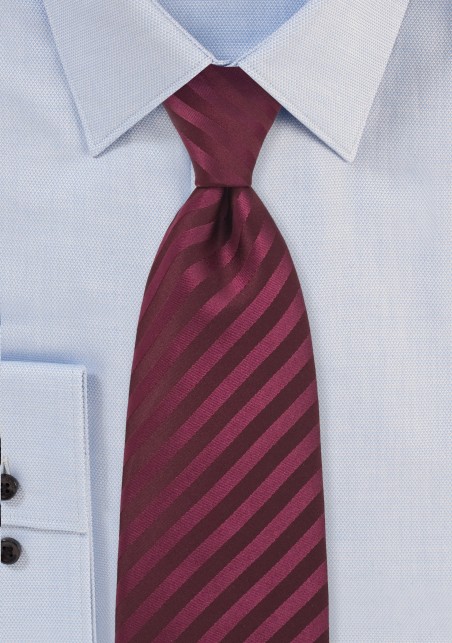 Single color burgundy red tie - Stain resistant microfiber tie in burgundy red