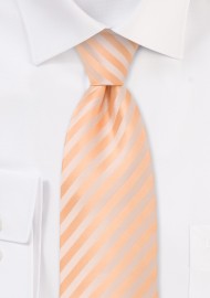 Extra long solid peach-orange necktie - Stain resistant Microfiber necktie in single orange color