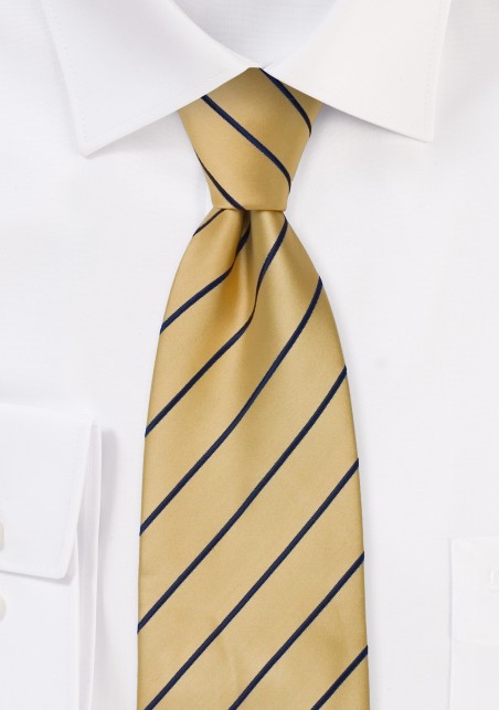 Golden Yellow and Navy XL Length Tie