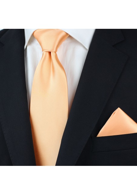 Solid Apricot-Orange Tie in XL Styled