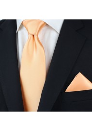 Solid Apricot-Orange Tie in XL Styled