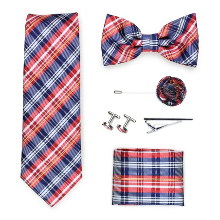 plaid tie gift menswear set