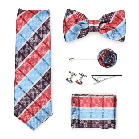 madras plaid menswear tie gift set